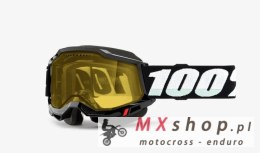 100 PROCENT NOWOŚĆ GOGLE ACCURI 2 SNOWMOBILE DUAL PANEVENTED GOGGLE BLACK - YELLOW LENS - SZYBKA ŻÓŁTE LUSTRO