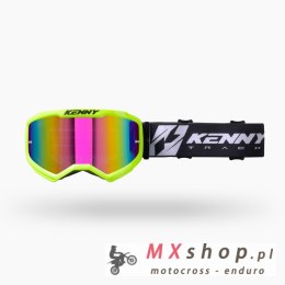KENNY RACING GOGLE TRACK KOMBAT + ROZMIAR NEON YELLOW KOLOR ŻÓŁTY FLUO SZYBKA LUSTRO IRIDIUM