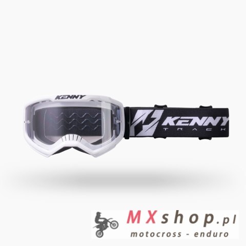 KENNY RACING GOGLE TRACK KOMBAT ROZMIAR WHITE KOLOR BIAŁY SZYBKA PRZEŹROCZYSTA