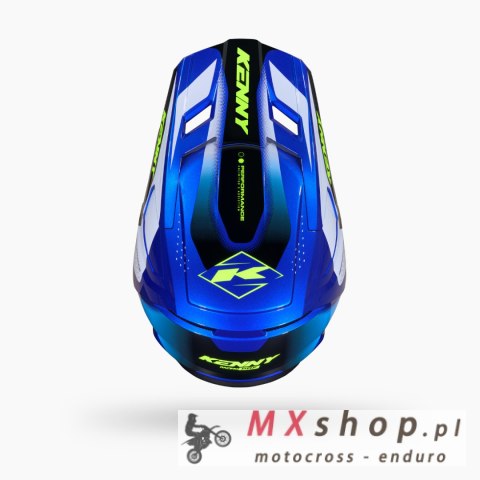 KENNY RACING KASK CROSS/ENDURO PERFORMANCE GRAPHIC RACING BLUE KOLOR NIEBIESKI/BIAŁY/ŻÓŁTY FLUO ROZMIAR S