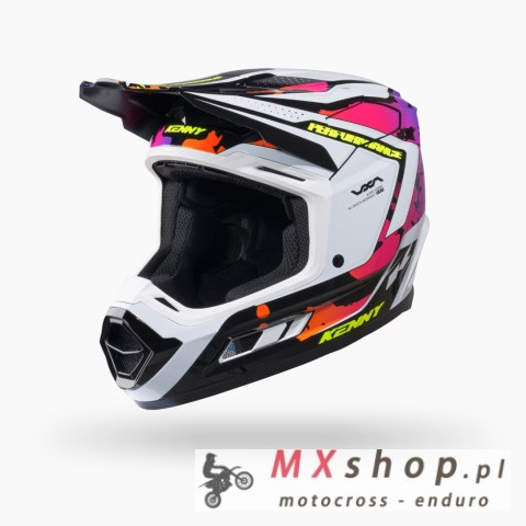 KENNY RACING KASK CROSS/ENDURO PERFORMANCE GRAPHIC + STAIN KOLOR BIAŁY/RÓŻOWY/FIOLETOWY ROZMIAR XS