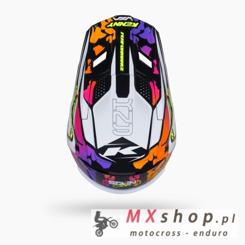 KENNY RACING KASK CROSS/ENDURO PERFORMANCE GRAPHIC + STAIN KOLOR BIAŁY/RÓŻOWY/FIOLETOWY ROZMIAR XS