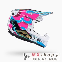 KENNY RACING KASK CROSS/ENDURO PERFORMANCE GRAPHIC + STAR KOLOR BIAŁY/NIEBIESKI/RÓŻOWY ROZMIAR L