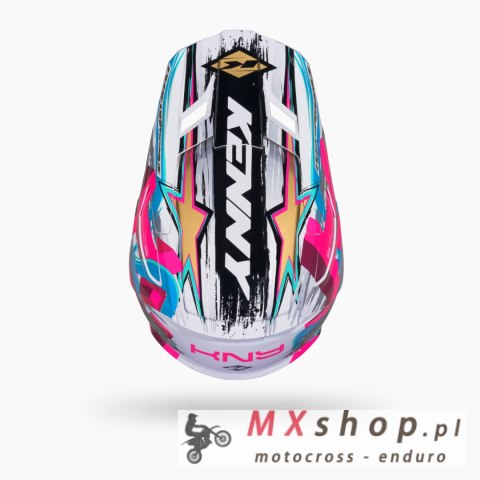 KENNY RACING KASK CROSS/ENDURO PERFORMANCE GRAPHIC + STAR KOLOR BIAŁY/NIEBIESKI/RÓŻOWY ROZMIAR L