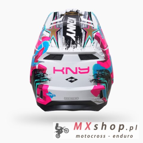 KENNY RACING KASK CROSS/ENDURO PERFORMANCE GRAPHIC + STAR KOLOR BIAŁY/NIEBIESKI/RÓŻOWY ROZMIAR S