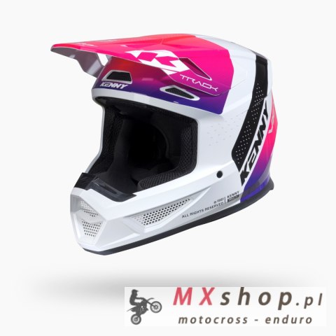 KENNY RACING KASK CROSS/ENDURO TRACK GRAPHIC BLAST WHITE GRADIENT KOLOR BIAŁY/RÓŻOWY/FIOLETOWY ROZMIAR M