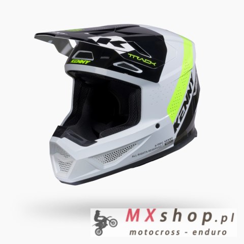 KENNY RACING KASK CROSS/ENDURO TRACK GRAPHIC BLAST WHITE NEON YELLOW KOLOR BIAŁY/ŻÓŁTY FLUO/CZARNY ROZMIAR L
