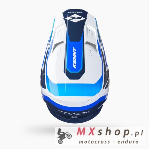 KENNY RACING KASK CROSS/ENDURO TRACK GRAPHIC + FOCUS BLUE KOLOR BIAŁY/NIEBIESKI ROZMIAR L