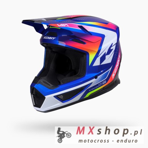 KENNY RACING KASK CROSS/ENDURO TRACK GRAPHIC + FOCUS CANDY BLUE KOLOR NIEBIESKI/BIAŁY/ POMARAŃCZOWY ROZMIAR M
