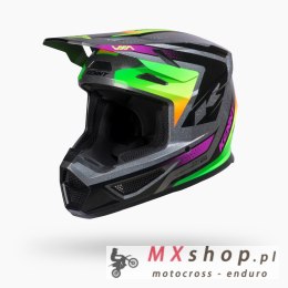 KENNY RACING KASK CROSS/ENDURO TRACK GRAPHIC + FOCUS NEON KOLOR CZARNY/SZARY/ŻÓŁTY FLUO ROZMIAR L