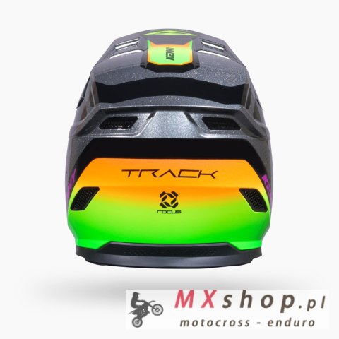 KENNY RACING KASK CROSS/ENDURO TRACK GRAPHIC + FOCUS NEON KOLOR CZARNY/SZARY/ŻÓŁTY FLUO ROZMIAR S