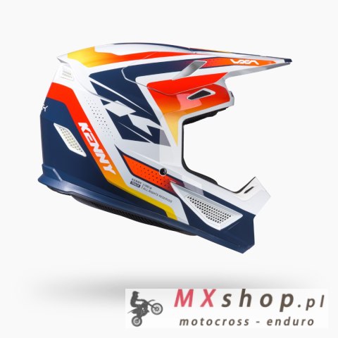 KENNY RACING KASK CROSS/ENDURO TRACK GRAPHIC + FOCUS ORANGE NAVY KOLOR POMARAŃCZOWY/NIEBIESKI/BIAŁYROZMIAR L