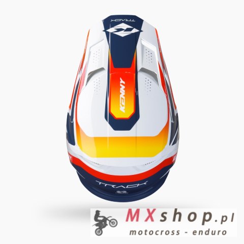 KENNY RACING KASK CROSS/ENDURO TRACK GRAPHIC + FOCUS ORANGE NAVY KOLOR POMARAŃCZOWY/NIEBIESKI/BIAŁYROZMIAR L