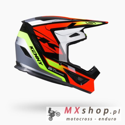 KENNY RACING KASK CROSS/ENDURO TRACK GRAPHIC + FOCUS RED KOLOR CZERWONY/ŻÓŁTY FLUO/ CZARNY ROZMIAR XL