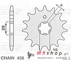 S ZĘBATKA PRZEDNIA 554 12 YAMAHA DT80LC '84-'94 - WYPRZEDAŻ