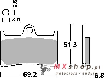 SBS KLOCKI HAMULCOWE KH252 / KH380 RACING DUAL SINTER KOLOR ZŁOTY TARCZA LEWA (NA ZAMÓWIENIE )
